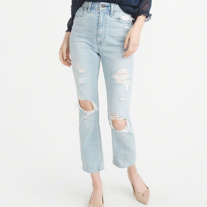 Abercrombie High Rise Straight Jean, Size 28